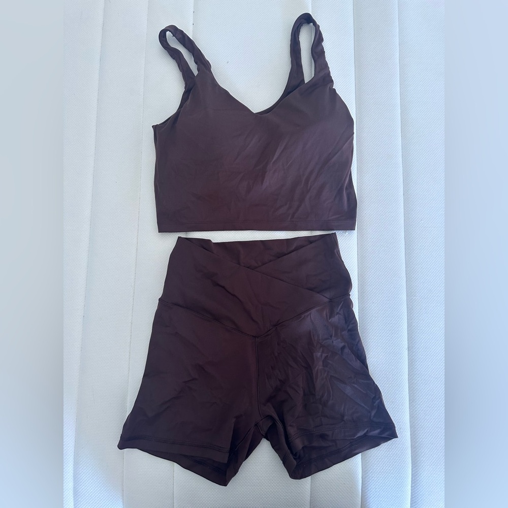Aerie Canyon Sun Sports Bra and Matching Biker Shorts